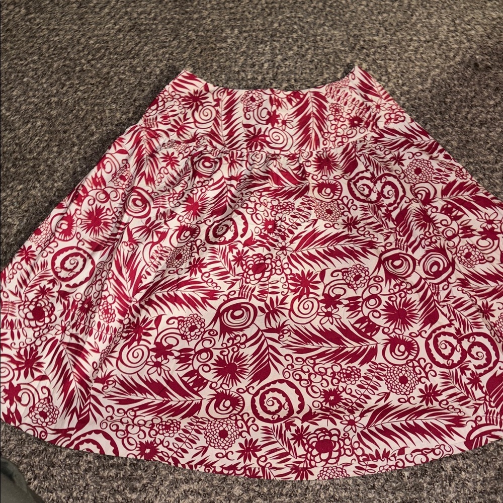 Isabella Bird Red and White Patterned Skirt